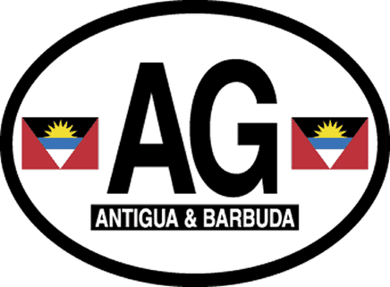 Antigua & Barbuda Reflective Oval Decal