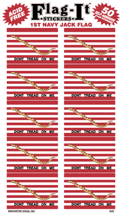 1st Navy Jack Flag Stickers - 50 per pack