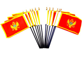 Montenegro Polyester Miniature Flags - 12 Pack