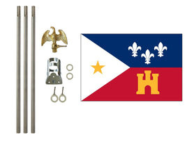 3'x5' Acadiana Polyester Flag with 6' Flagpole Kit