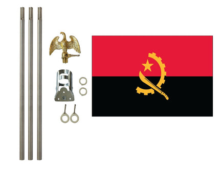 3'x5' Angola Polyester Flag with 6' Flagpole Kit