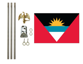 3'x5' Antigua Barbuda Polyester Flag with 6' Flagpole Kit