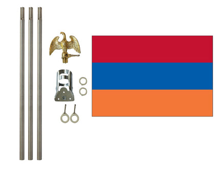 3'x5' Armenia Polyester Flag with 6' Flagpole Kit