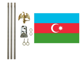 3'x5' Azerbaijan Polyester Flag with 6' Flagpole Kit