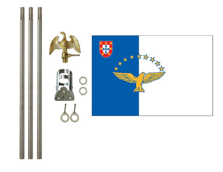 3'x5' Azores Polyester Flag with 6' Flagpole Kit