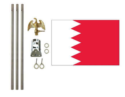 3'x5' Bahrain Polyester Flag with 6' Flagpole Kit