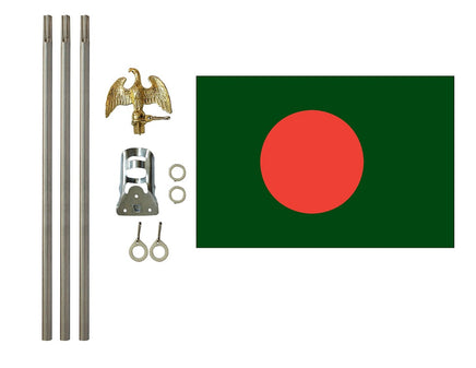 3'x5' Bangladesh Polyester Flag with 6' Flagpole Kit