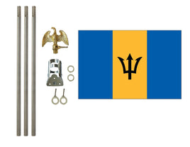 3'x5' Barbados Polyester Flag with 6' Flagpole Kit