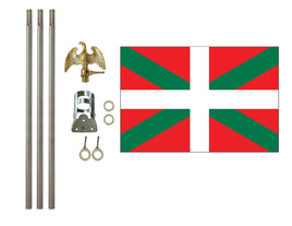 3'x5' Basque Lands Polyester Flag with 6' Flagpole Kit