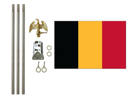 3'x5' Belgium Polyester Flag with 6' Flagpole Kit