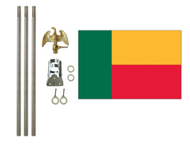 3'x5' Benin Polyester Flag with 6' Flagpole Kit