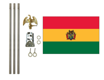 3'x5' Bolivia Polyester Flag with 6' Flagpole Kit