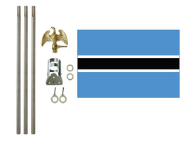 3'x5' Botswana Polyester Flag with 6' Flagpole Kit