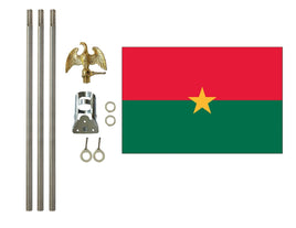 3'x5' Burkina Polyester Flag with 6' Flagpole Kit