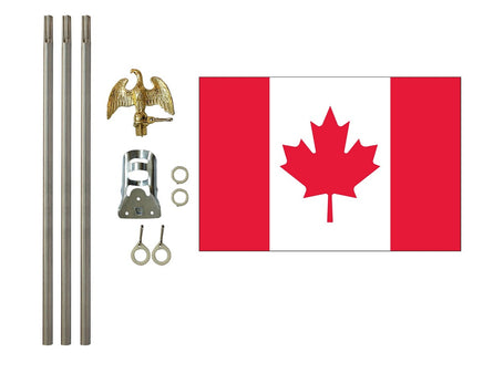 3'x5' Canada Polyester Flag with 6' Flagpole Kit