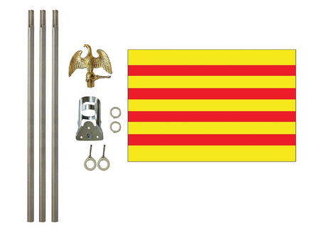 3'x5' Catalonia Polyester Flag with 6' Flagpole Kit