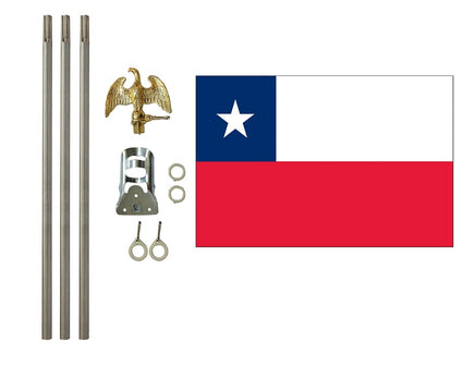 3'x5' Chile Polyester Flag with 6' Flagpole Kit