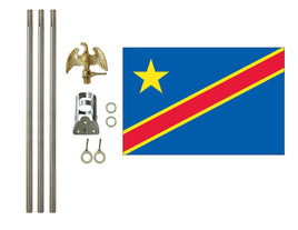 3'x5' Congo Democratic Republic Polyester Flag with 6' Flagpole Kit