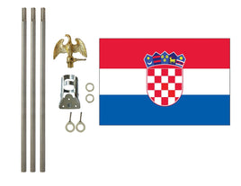 3'x5' Croatia Polyester Flag with 6' Flagpole Kit