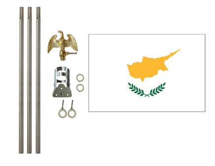 3'x5' Cyprus Polyester Flag with 6' Flagpole Kit