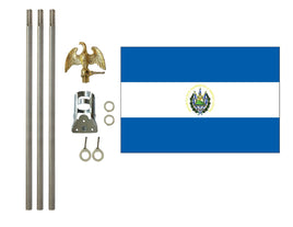 3'x5' El Salvador Polyester Flag with 6' Flagpole Kit