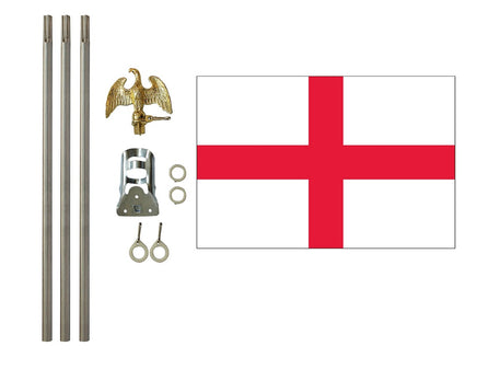 3'x5' England Polyester Flag with 6' Flagpole Kit