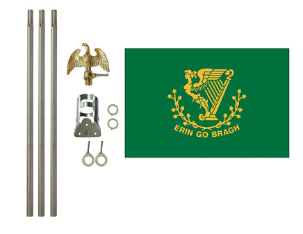3'x5' Erin Go Bragh Polyester Flag with 6' Flagpole Kit