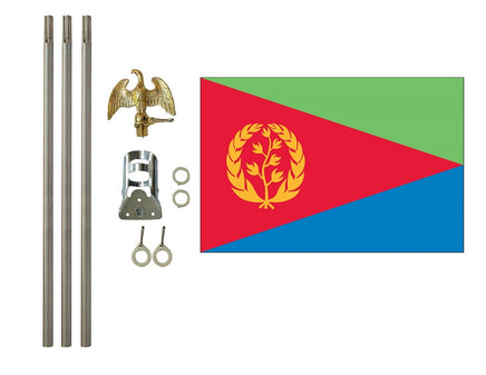 3'x5' Eritrea Polyester Flag with 6' Flagpole Kit