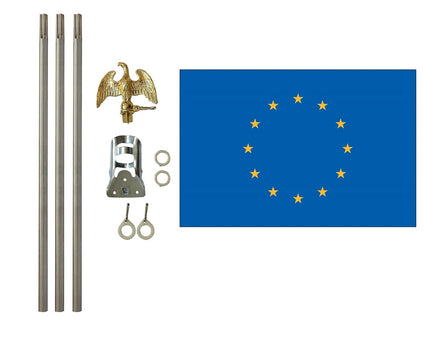 3'x5' Europe Polyester Flag with 6' Flagpole Kit
