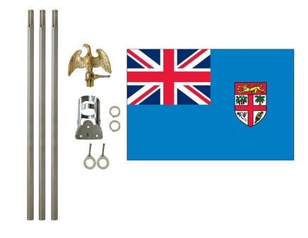 3'x5' Fiji Polyester Flag with 6' Flagpole Kit