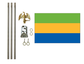 3'x5' Gabon Polyester Flag with 6' Flagpole Kit