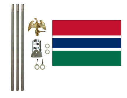 3'x5' Gambia Polyester Flag with 6' Flagpole Kit