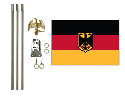 3'x5' Germany with Eagle Polyester Flag with 6' Flagpole Kit