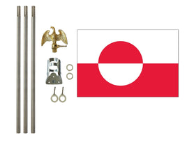 3'x5' Greenland Polyester Flag with 6' Flagpole Kit