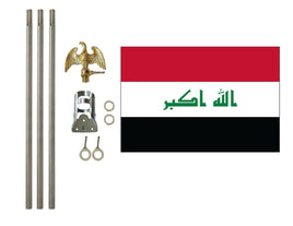 3'x5' Iraq Polyester Flag with 6' Flagpole Kit