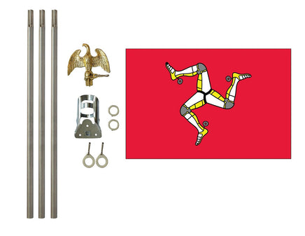 3'x5' Isle of Man Polyester Flag with 6' Flagpole Kit