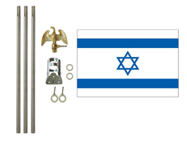 3'x5' Israel Polyester Flag with 6' Flagpole Kit