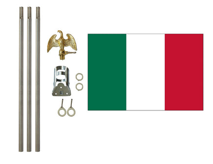 3'x5' Italy Polyester Flag with 6' Flagpole Kit