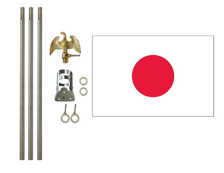 3'x5' Japan Polyester Flag with 6' Flagpole Kit
