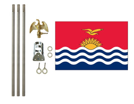 3'x5' Kiribati Polyester Flag with 6' Flagpole Kit