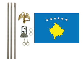 3'x5' Kosovo Polyester Flag with 6' Flagpole Kit