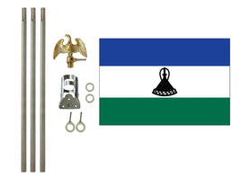 3'x5' Lesotho Polyester Flag with 6' Flagpole Kit