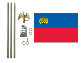3'x5' Liechtenstein Polyester Flag with 6' Flagpole Kit