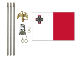 3'x5' Malta Polyester Flag with 6' Flagpole Kit