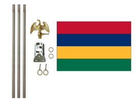 3'x5' Mauritius Polyester Flag with 6' Flagpole Kit