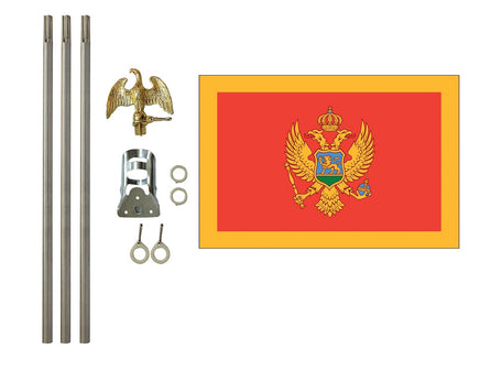 3'x5' Montenegro Polyester Flag with 6' Flagpole Kit