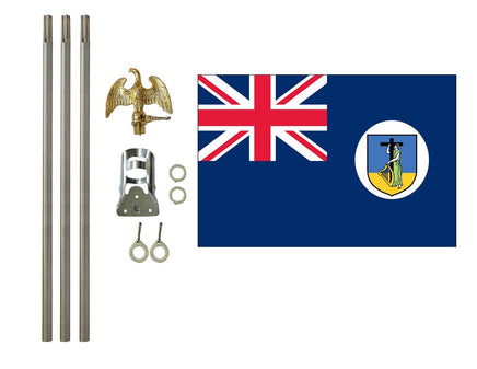 3'x5' Montserrat Polyester Flag with 6' Flagpole Kit
