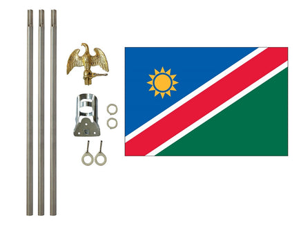 3'x5' Namibia Polyester Flag with 6' Flagpole Kit