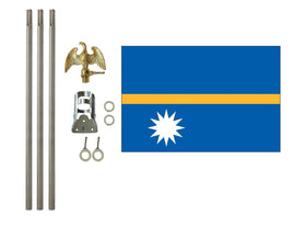 3'x5' Nauru Polyester Flag with 6' Flagpole Kit