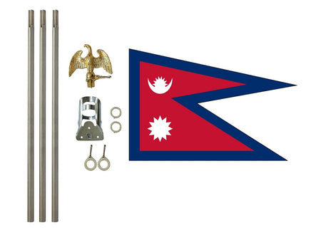 3'x5' Nepal Polyester Flag with 6' Flagpole Kit